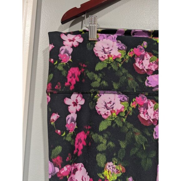 Old Navy Active Black Floral Leggings Powersoft High Rise Go-Dry Size XXL - Picture 6 of 14
